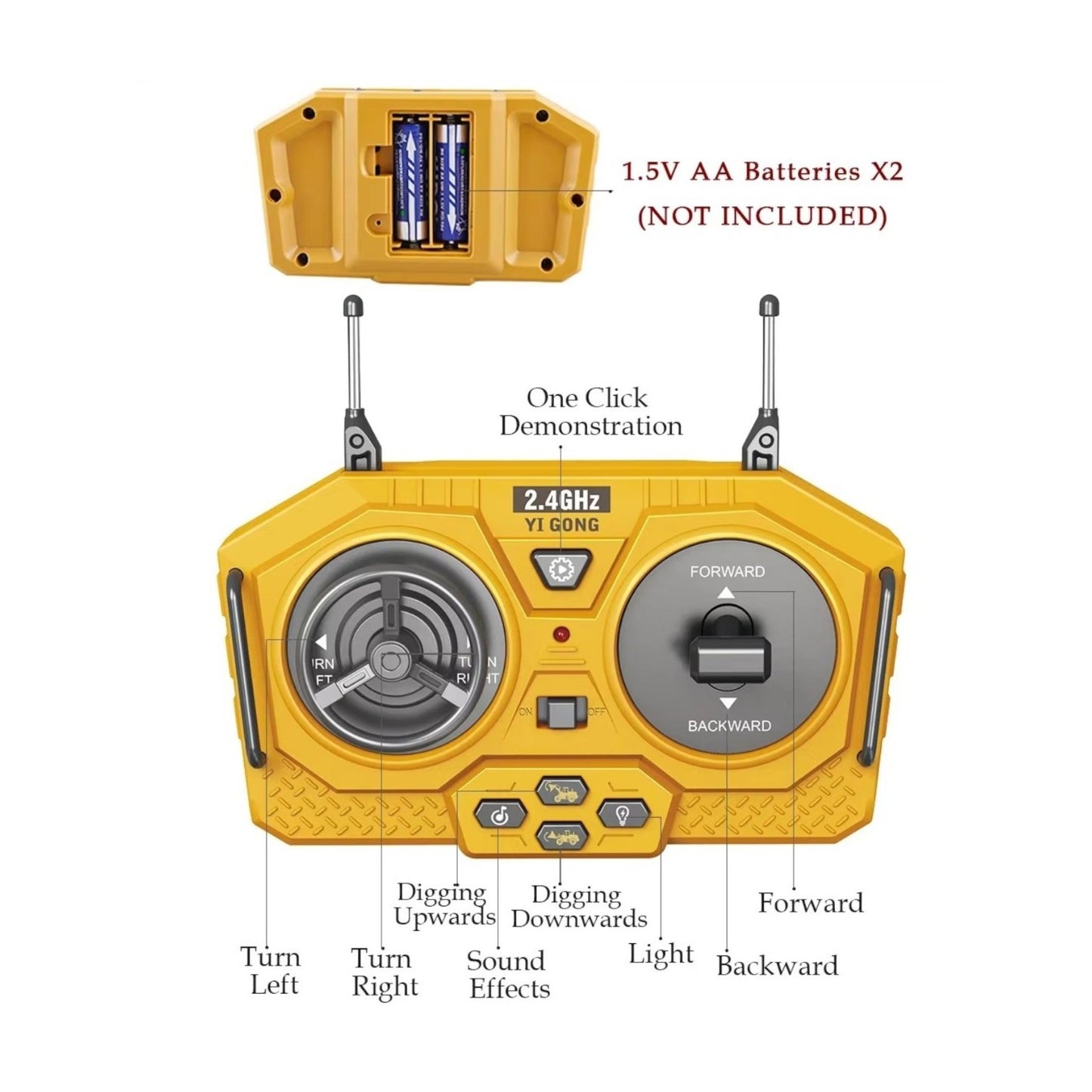 Excavadora Yigong BC1043 1/20 a control remoto.