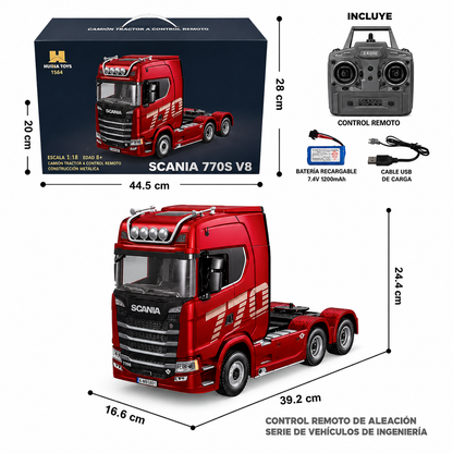 Camión Scania Rojo RC Metálico Huina 1501 1:18