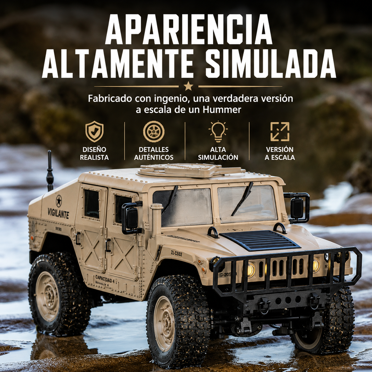 HUMVEE Vehículo Militar RC Todoterreno