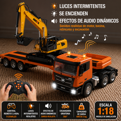Camión RC de Ingeniería con Plataforma Huina 1319 1:18