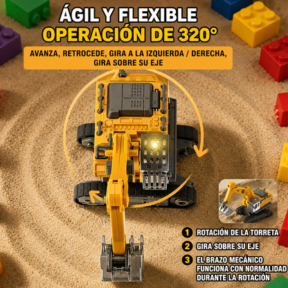 Mini Excavadora RC 1:64 Funcional