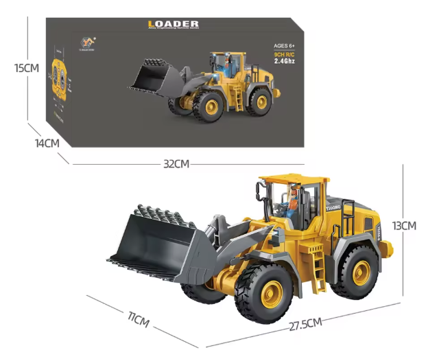 Cargador Frontal Yigong BC1057 1/20 a control remoto.