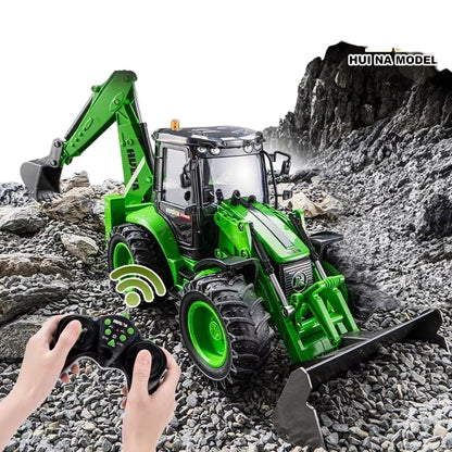 Retroexacavadora Huina 1579 1/14 a control remoto.