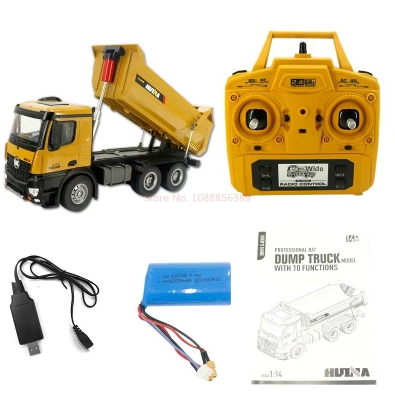 Camión Tolva Full Metal Huina 1582 1/14 a control remoto.