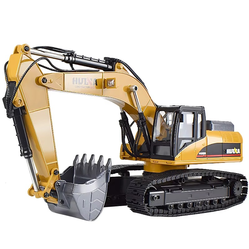 Excavadora Full Metal Huina 1580 1/14 a control remoto.