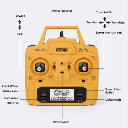 Camión Tolva Full Metal Huina 1582 1/14 a control remoto.