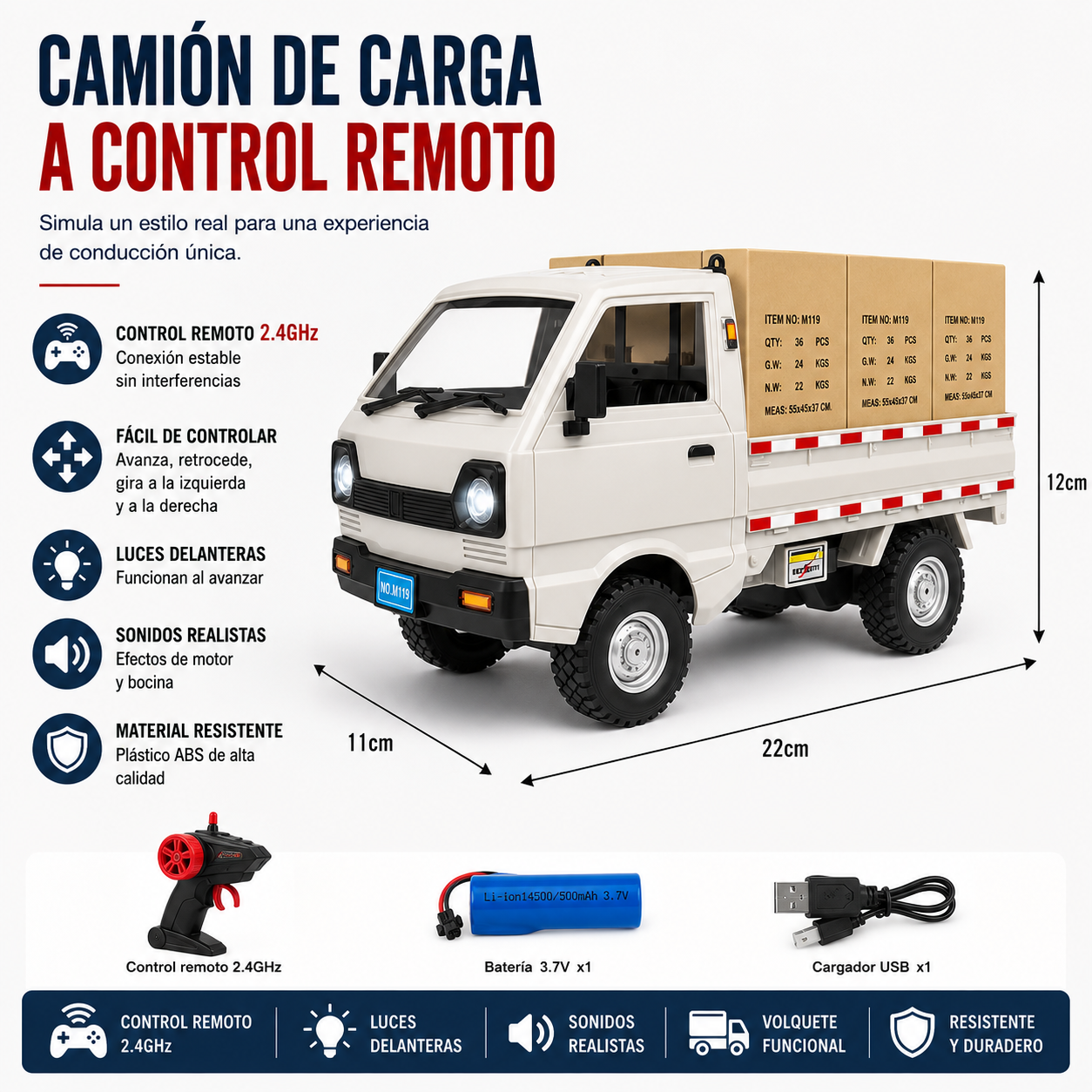 Camión Portacarga RC – Vehículo de Carga