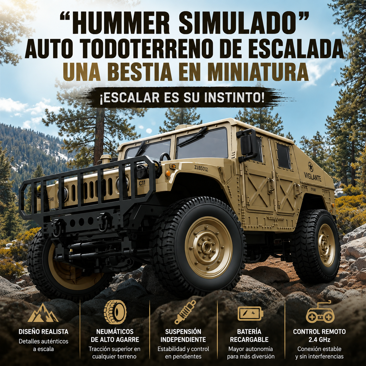 HUMVEE Vehículo Militar RC Todoterreno